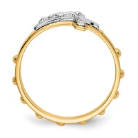 14K Two-tone Crucifix Rosary Ring view 2