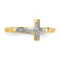 14K Two-tone Crucifix Rosary Ring view 5