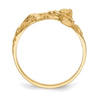 14K Yellow Gold Diamond-cut Crucifix Ring view 2