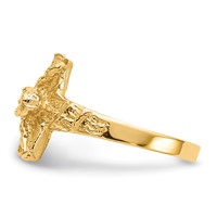 14K Yellow Gold Diamond-cut Crucifix Ring view 4