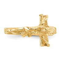 14K Yellow Gold Diamond-cut Crucifix Ring view 5