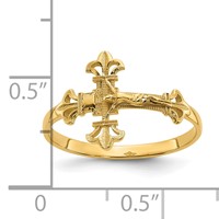 14K Diamond-cut Crucifix Ring view 3