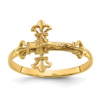 14K Diamond-cut Crucifix Ring view 1