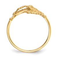14K Yellow Gold Diamond-cut Crucifix Ring view 2