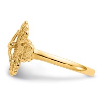 14K Yellow Gold Diamond-cut Crucifix Ring view 4