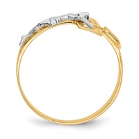 14K Two-tone Mens Polished Crucifix Ring view 2