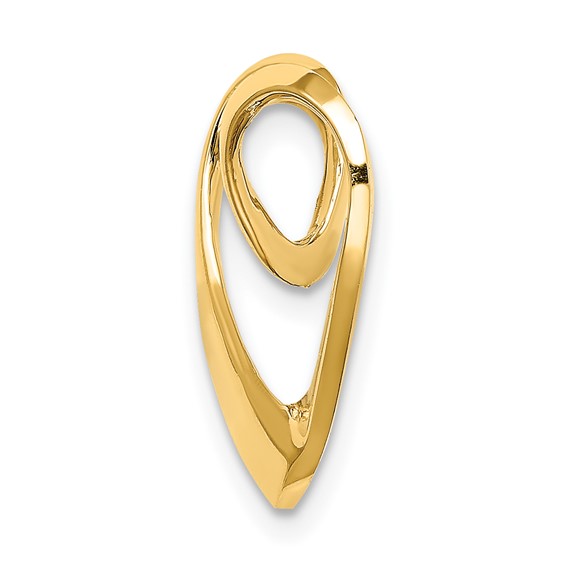 Gold Polished Heart Chain Slide