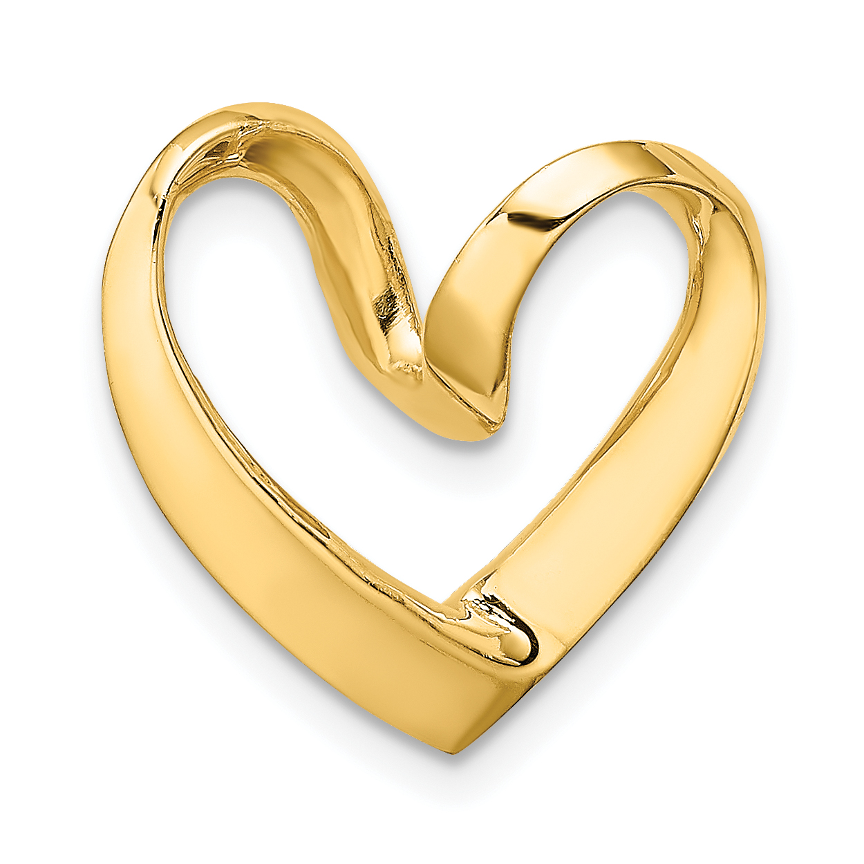 14K Polished Heart Chain Slide (K3977)