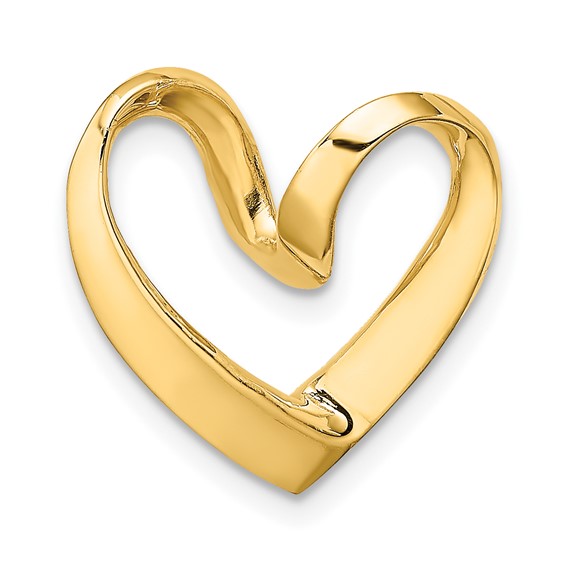 Gold Polished Heart Chain Slide