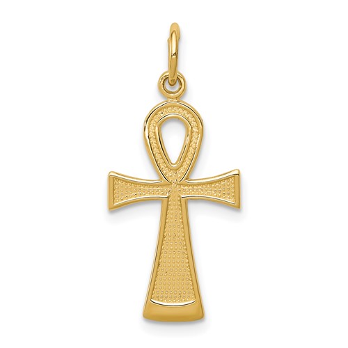 14K Yellow Gold Ankh Cross Charm
