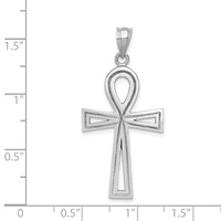 14K White Gold Ankh Cross Pendant view 3