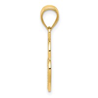14K Yellow Gold Polished Filigree Heart Lock Charm view 2