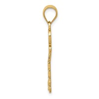 14K Yellow Gold Diamond-cut Key Pendant view 2