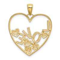 14K and White Rhodium Love and Floating Hearts Pendant view 3