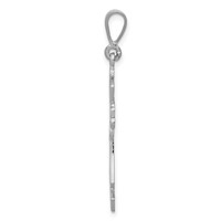 14K White Gold Fleur De Lis Cross Pendant view 2