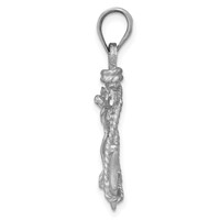 14K White Gold Satin Diamond-cut Mariners Crucifix Pendant view 2