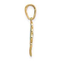 14K Yellow Gold 4-Leaf Clover Enameled Pendant view 2