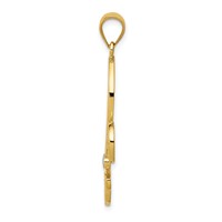 14K and Rhodium Filigree Fleur De Lis Pendant view 2