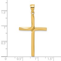 14K Yellow Gold Polished Cross Pendant view 4