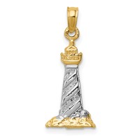 14K Pendant with White Rhodium 3-D St. Augustine Lighthouse view 4