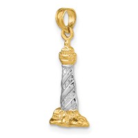 14K Pendant with White Rhodium 3-D St. Augustine Lighthouse view 5