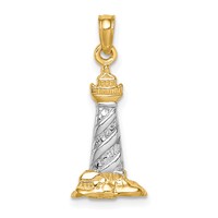 14K Pendant with White Rhodium 3-D St. Augustine Lighthouse view 1