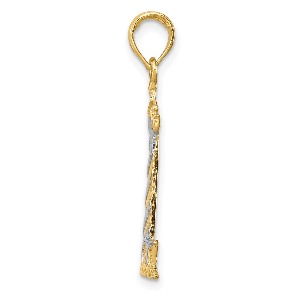 14K and Rhodium Cape Hatteras Lighthouse Pendant (K4147)