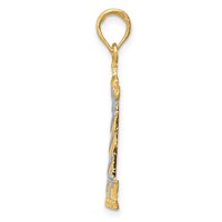 14K and White Rhodium Cape Hatteras Lighthouse Pendant view 2