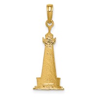 14K and White Rhodium Cape Hatteras Lighthouse Pendant view 4