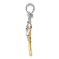 14K Two-tone Palm Tree Pendant view 2