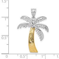 14K Two-tone Palm Tree Pendant view 3