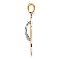 14K Two-tone Starfish Flip-Flop Pendant view 2