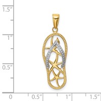 14K Two-tone Starfish Flip-Flop Pendant view 3