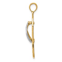 14K Two-tone Triple Sea Turtle Flip-Flop Pendant view 2