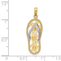 14K Two-tone Triple Sea Turtle Flip-Flop Pendant view 3