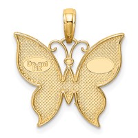 14K and White Rhodium Butterfly Pendant view 4