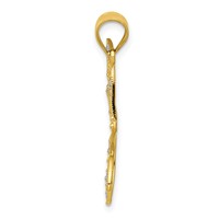 14K and White Rhodium Filigree Dragonfly Pendant view 2