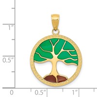14K Enameled Tree of Life Pendant view 3
