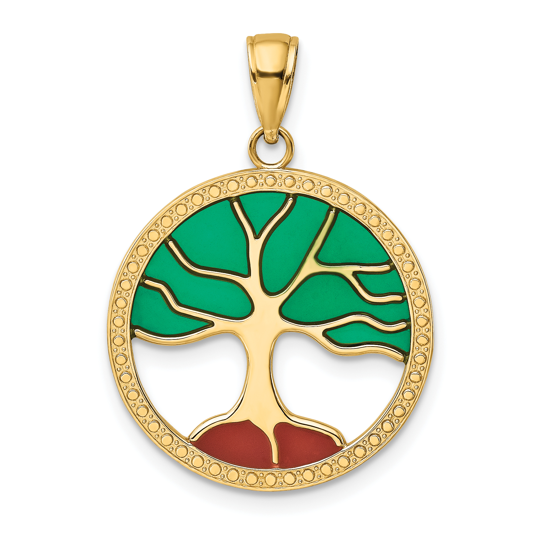 14K Enameled Tree of Life Pendant (K4271)