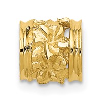 14K Yellow Gold Diamond-cut Mini Plumeria Barrel Slide view 2