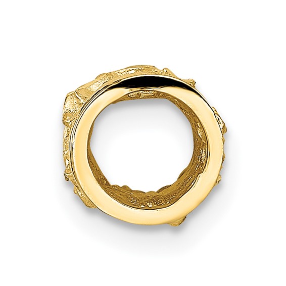 14k Diamond-cut Mini Plumeria Barrel Slide