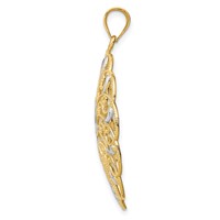 14K and White Rhodium Diamond-cut Fancy Swirl Pendant view 2