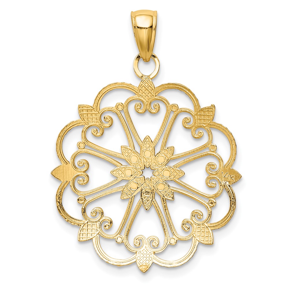 14K and Rhodium Starburst Pendant (K4294)