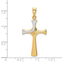 14K and White Rhodium Fancy Cross Pendant view 3