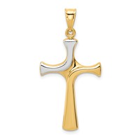 14K and White Rhodium Fancy Cross Pendant view 1