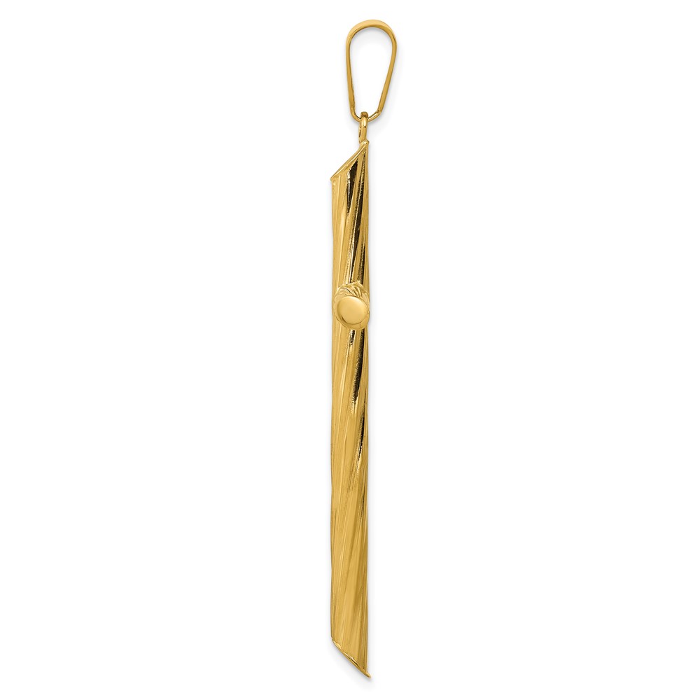14k Fancy Textured Cross Pendant (K4314)