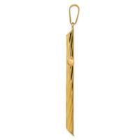 14K Yellow Gold Fancy Textured Cross Pendant view 2