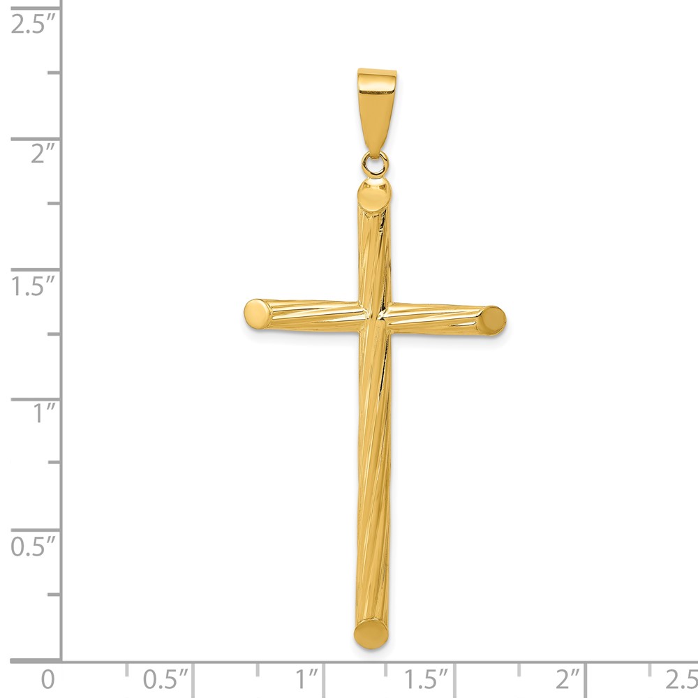 14k Fancy Textured Cross Pendant (K4314)