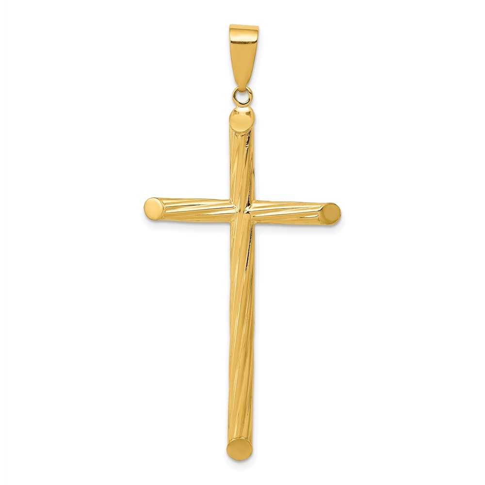 14k Fancy Textured Cross Pendant (K4314)