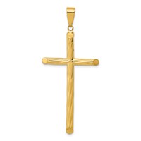 14K Yellow Gold Fancy Textured Cross Pendant view 1